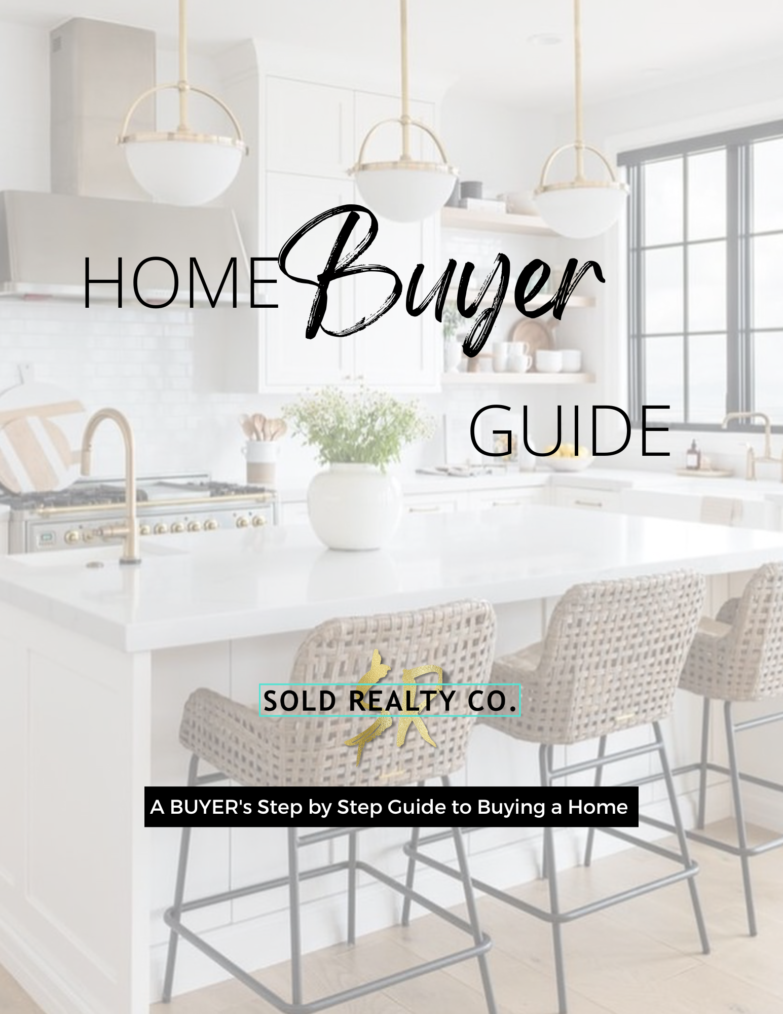 Home Buyer Guide cover: kitchen with text
