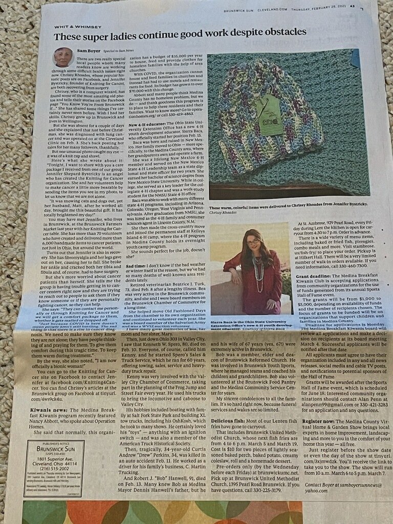 About Knitting For Cancer