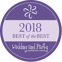 Purple and lavender 2018 Best of the Best Wedding and Party Network award badge