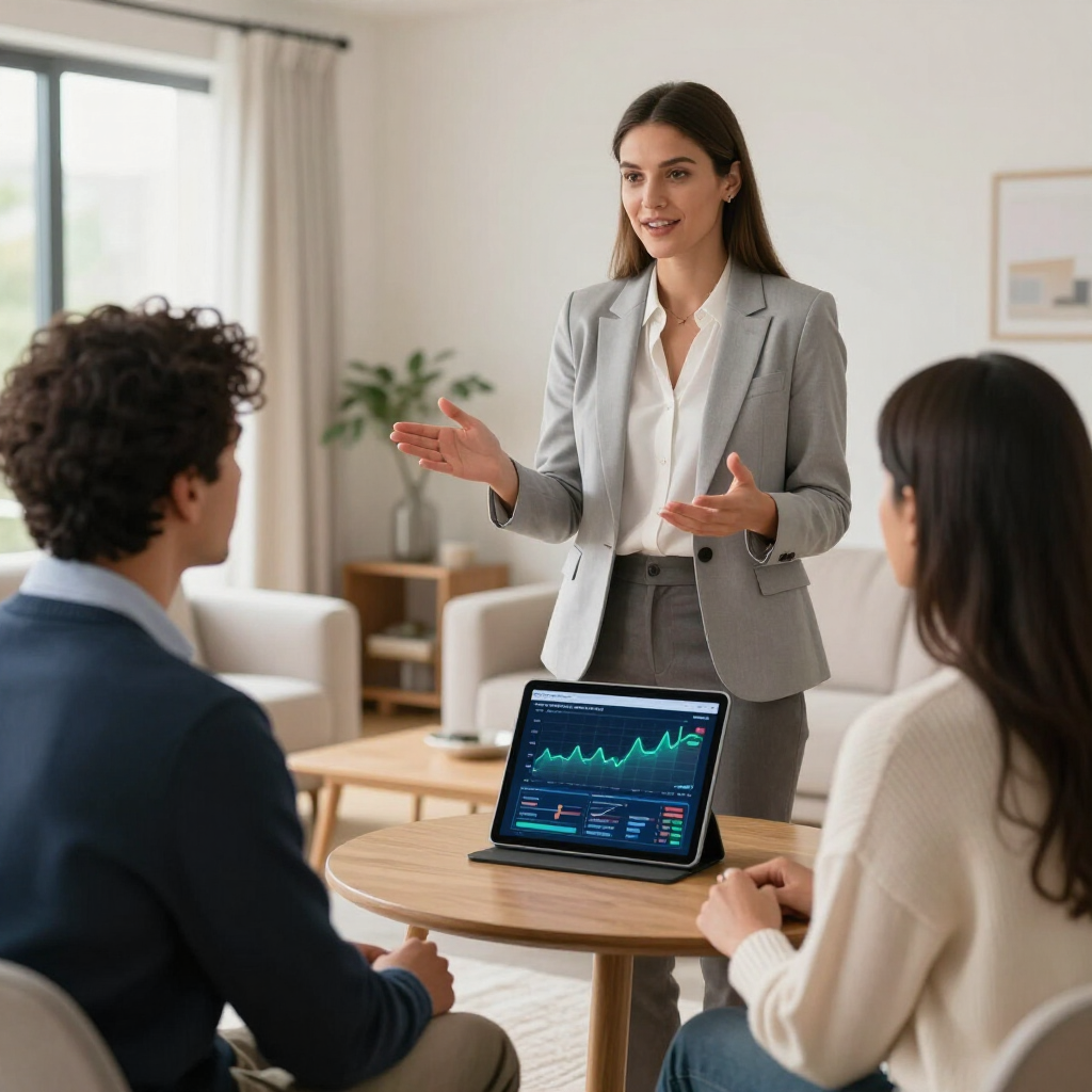 Couple meeting with agent