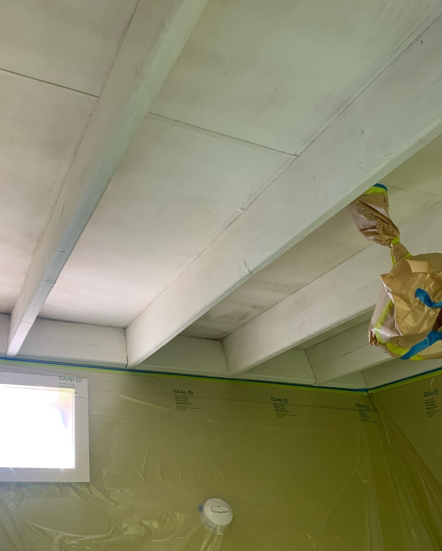 A Person is Painting the Ceiling of a Room With a Brush — Holster Painting Contractors In Port Macquarie, NSW