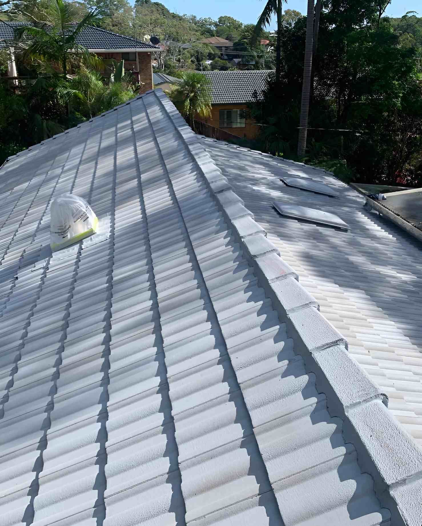 The Roof of a House is Covered in White Tiles — Holster Painting Contractors In Port Macquarie, NSW 