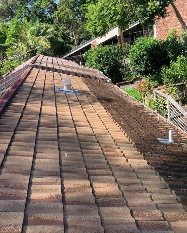 A Roof With a Drain Hole in the Middle of It — Holster Painting Contractors In Port Macquarie, NSW
