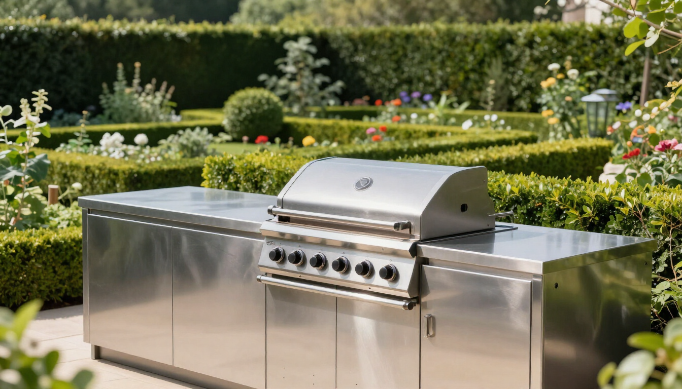 Cuisine extérieure installée dans un jardin — Ecocontainer 76