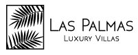 Un logotipo en blanco y negro para Las Palmas Luxury Villas.