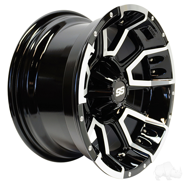 14x7 Wheels Black and white