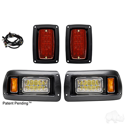 A set of lights for a golf cart with a patent pending.