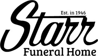 Starr Funeral Home logo with &ldquo;Est. in 1946&rdquo; in black script on white background
