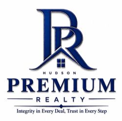 Hudson Premium Realty logo in blue with slogan &ldquo;Integrity in Every Deal, Trust in Every Step&rdquo;