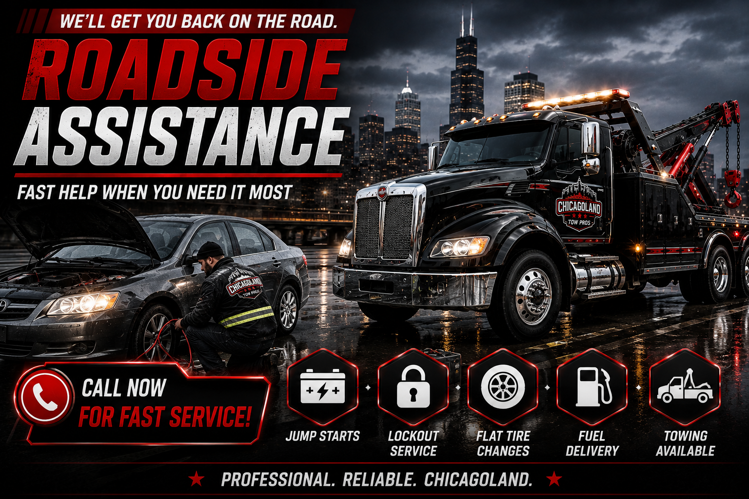 Roadside assistance in Chicagoland — Chicagoland Tow Pros