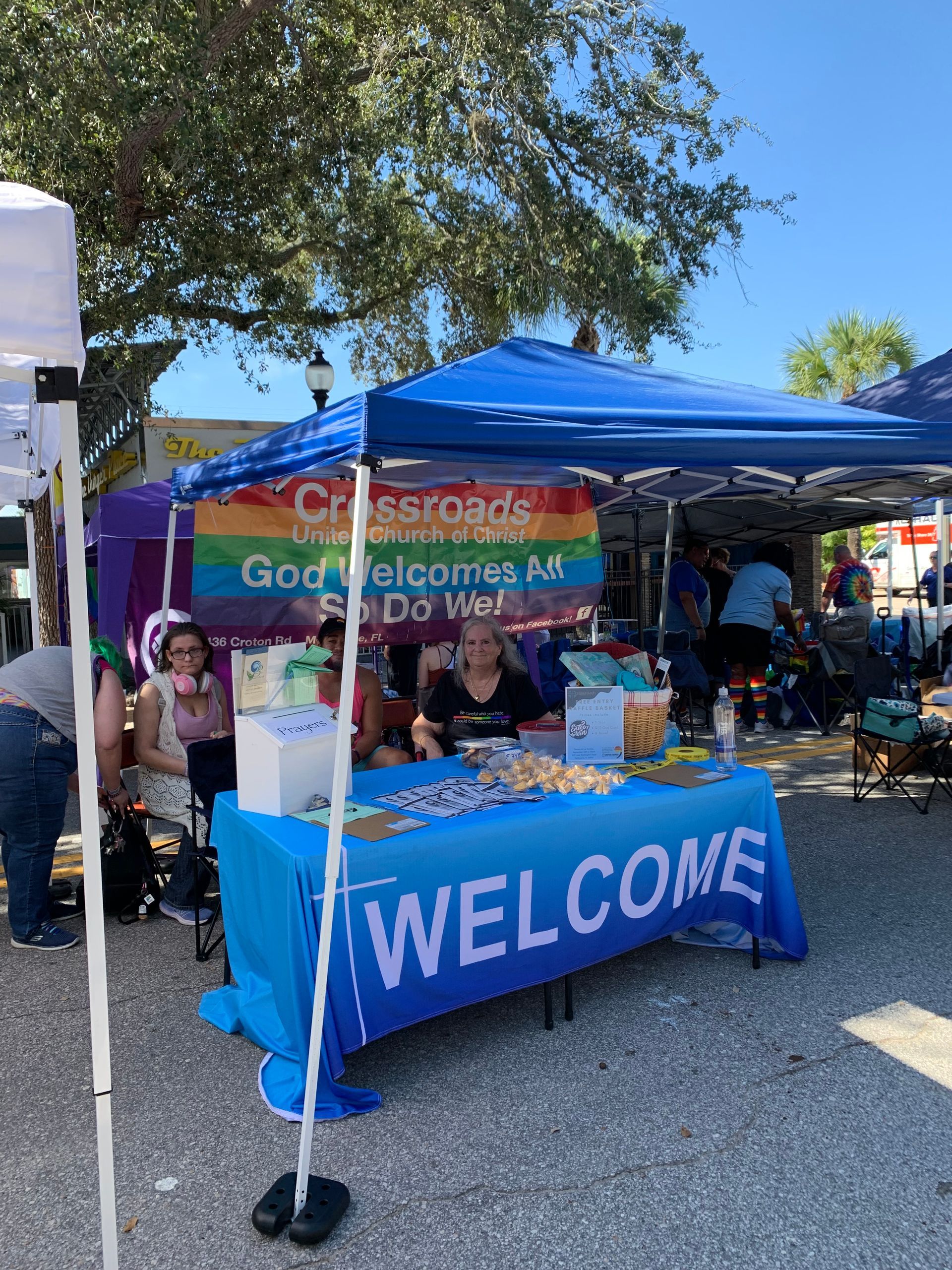 Crossroads booth at Pridefest in Melbourne, FL.