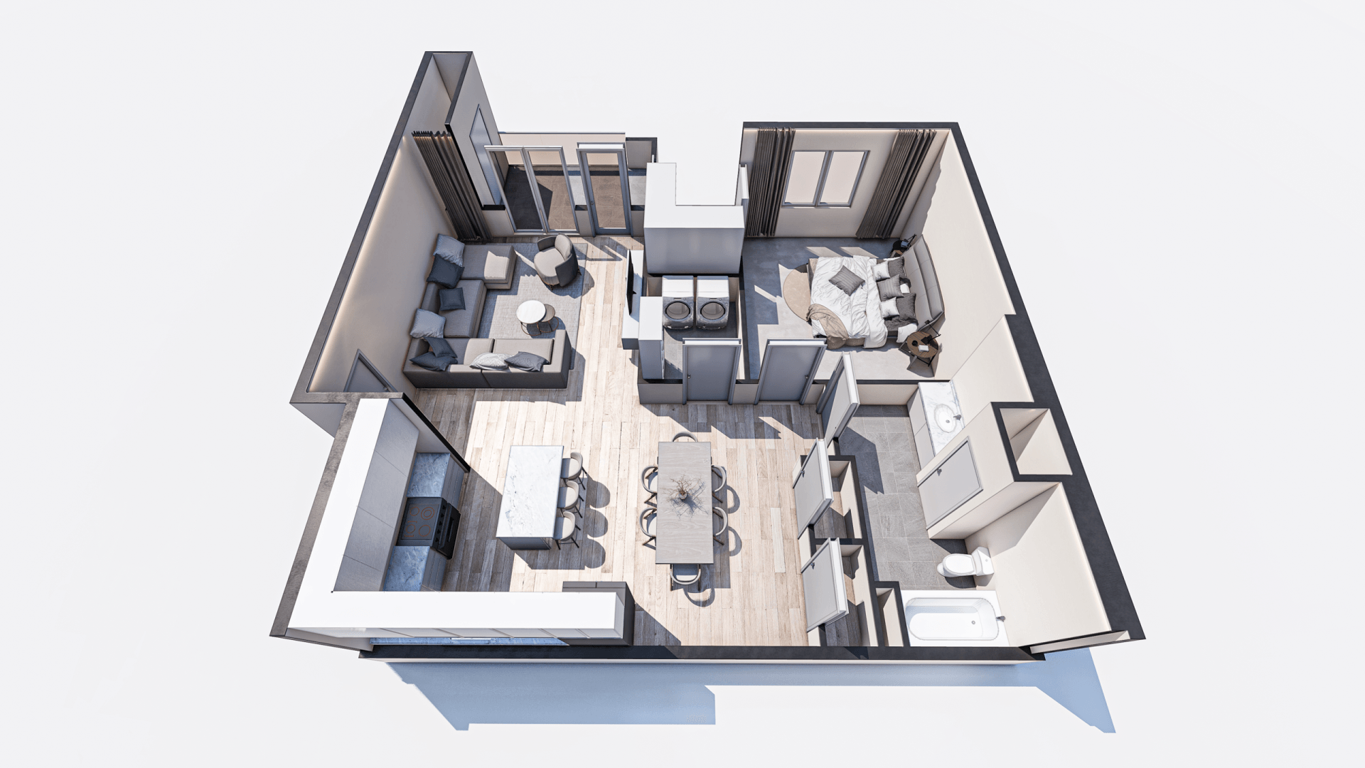 Single Bedroom Luxury Apartment rendering