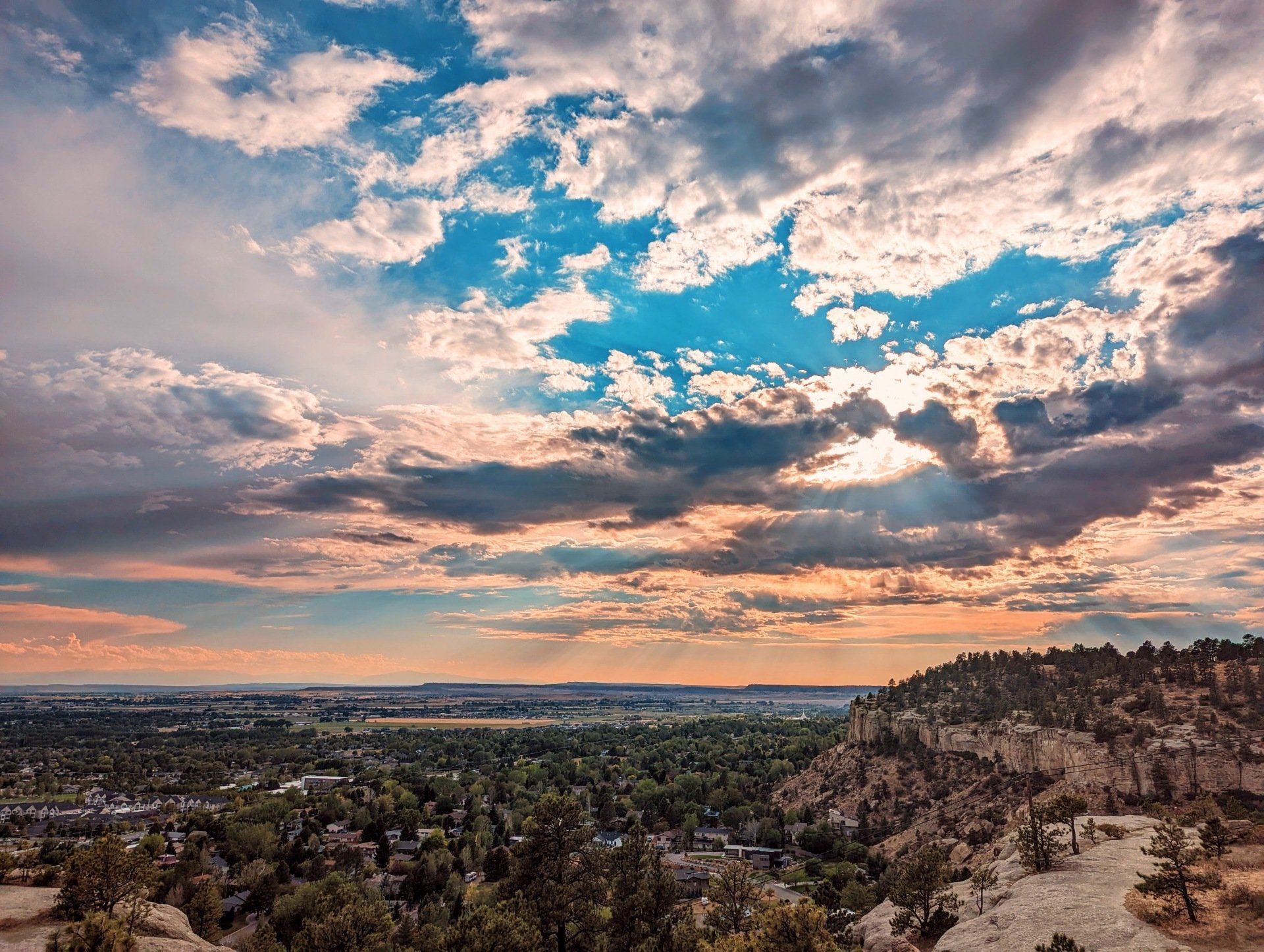 billings montana birds eye view sunset