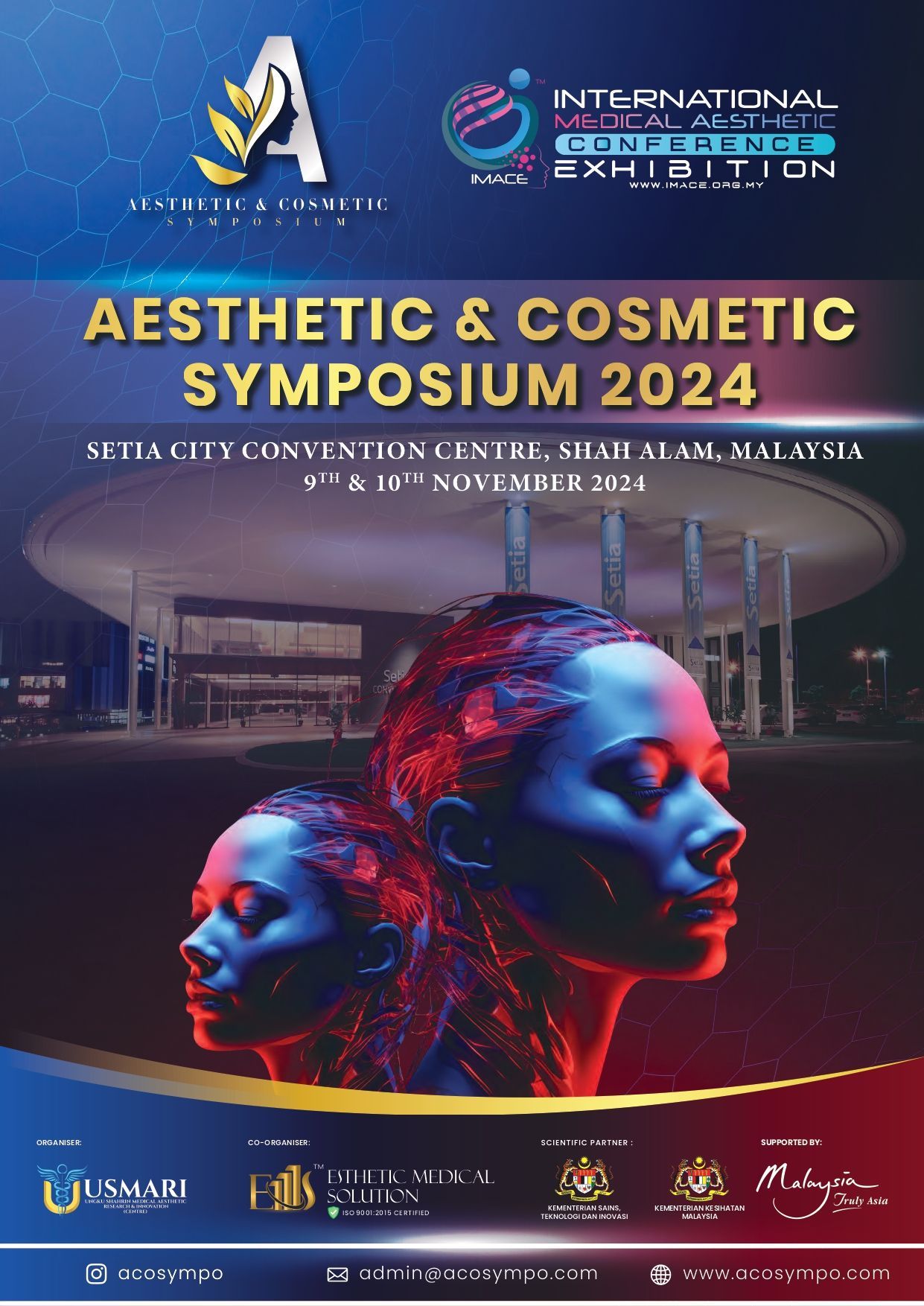 A poster for the aesthetic and cosmetic symposium 2024