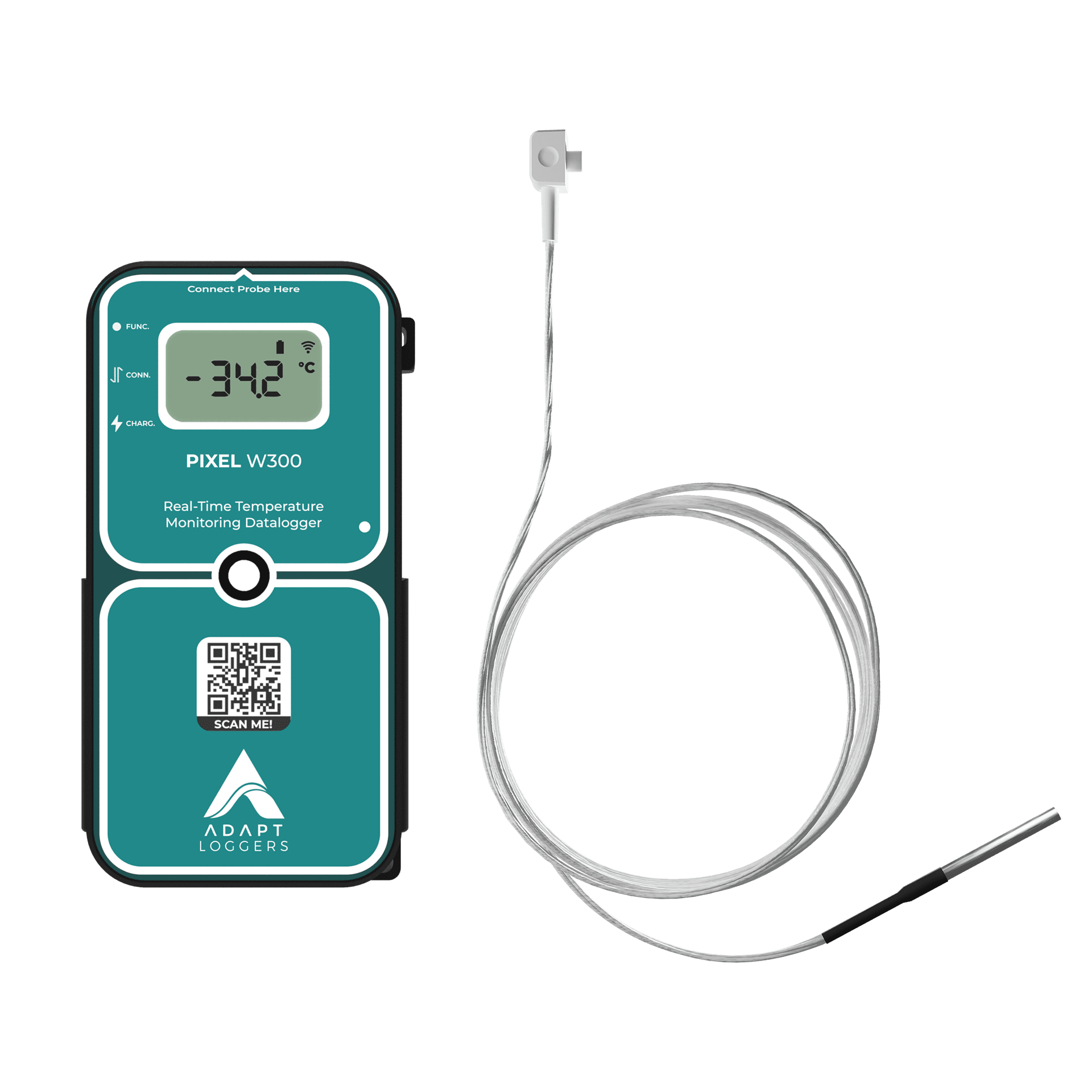 A digital thermometer with a thermometer attached to it.