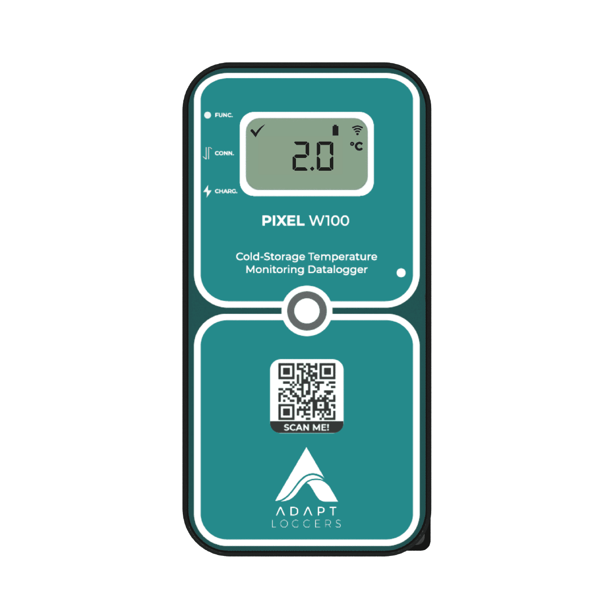 A digital data logger with a qr code on it.