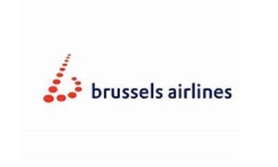 The brussels airlines logo is on a white background.