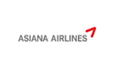 The asiana airlines logo is on a white background.