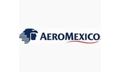 The aeromexico logo is on a white background.