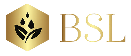 Gold-and-black BSL logo with leaf icon on a white background