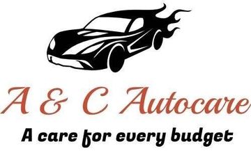 Black car with flames logo and "A & C Autocare - A care for every budget" text.
