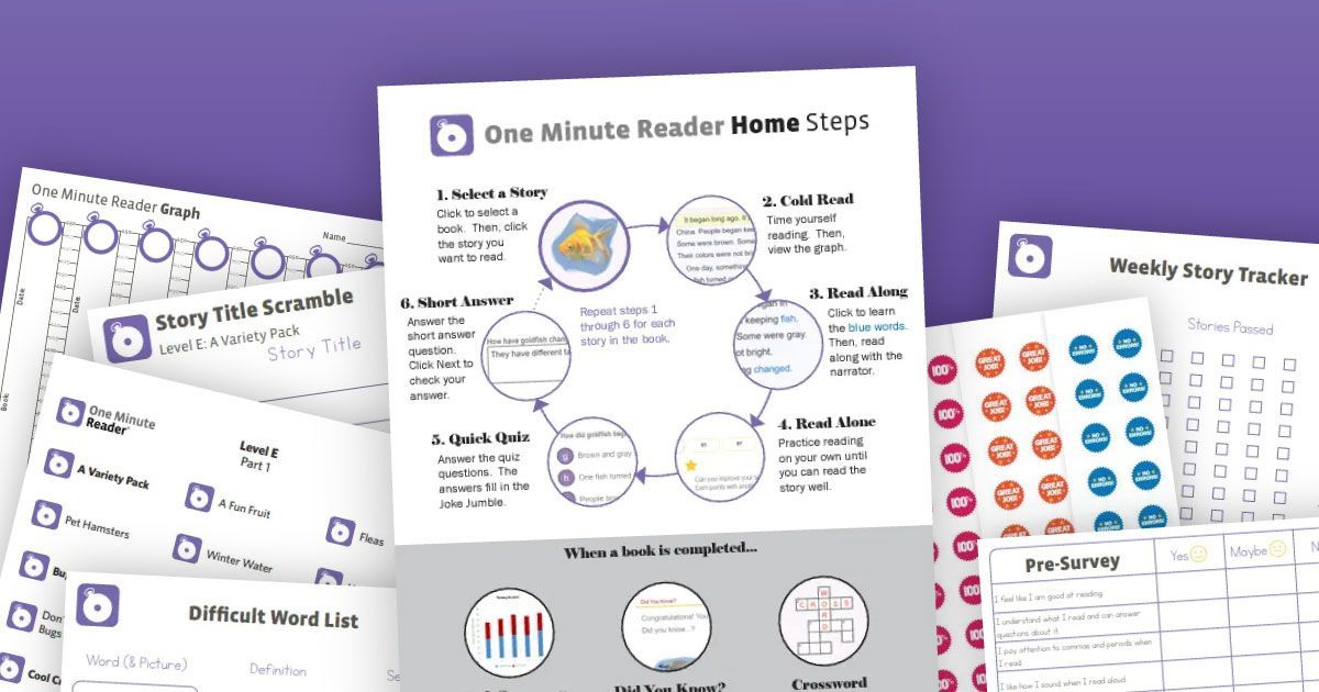 One Minute Reader Printables