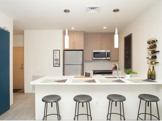 Kitchen with Breakfast Bar at Trac75.