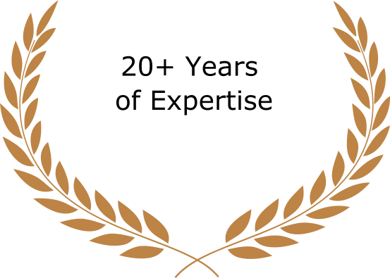 Gold laurel wreath encircling the text