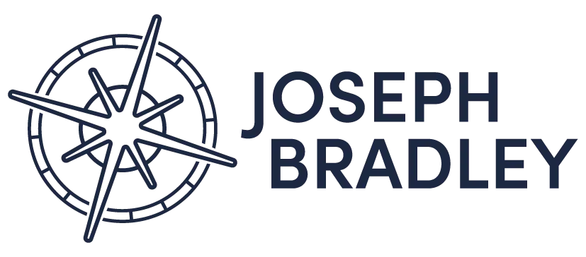 Logo: Compass rose graphic next to the words