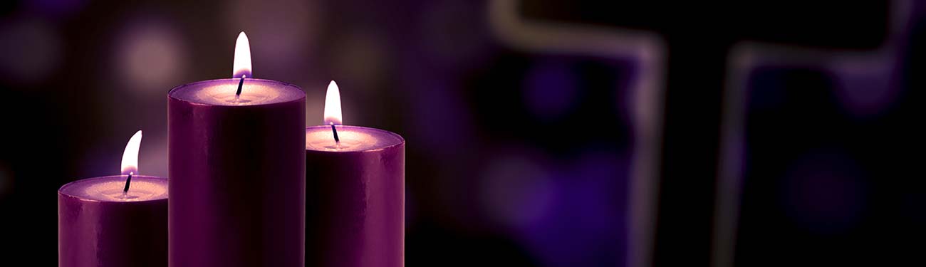 Stoking the Lenten Fire purple candles lit