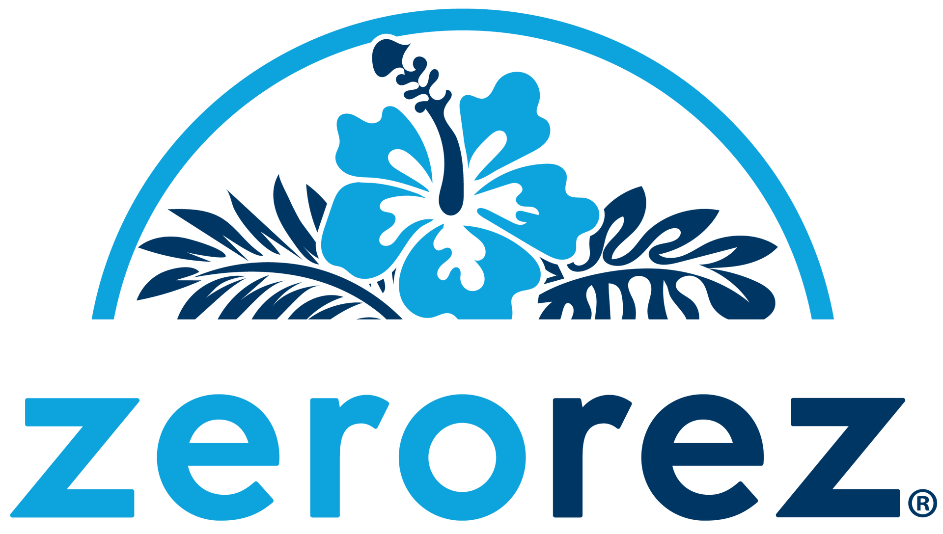 Logo for Zerorez Hawaii that includes a Hibiscus flower and leaves