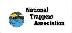 National Trappers Association logo with circular wildlife emblem and black text on white background