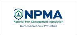 NPMA logo with green shield icon and blue text, reading “National Pest Management Association” and “Our Mission is Your Protection”