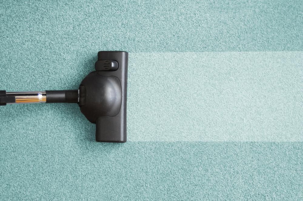 A Vacuum Cleaner is Cleaning a Blue Carpet — Great Lakes Carpet Cleaning & Restoration In Pacific Palms, NSW