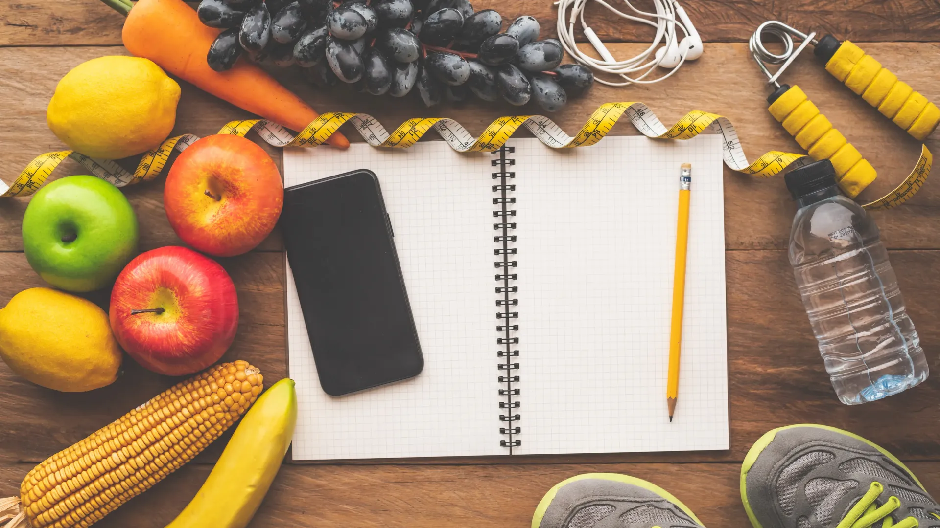 January workout schedule or journal planning realistic fitness goals