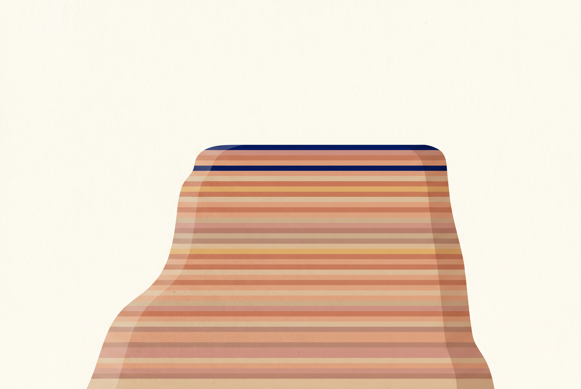 Layered sandstone formation rising in patient bands, a build-layer-by-layer concept.