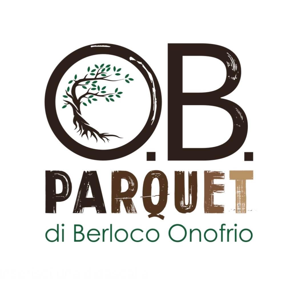Logo per OB Parquet di Berloco Onofrio, raffigurante un albero stilizzato all'interno di una lettera O accanto a una B su sfondo bianco.
