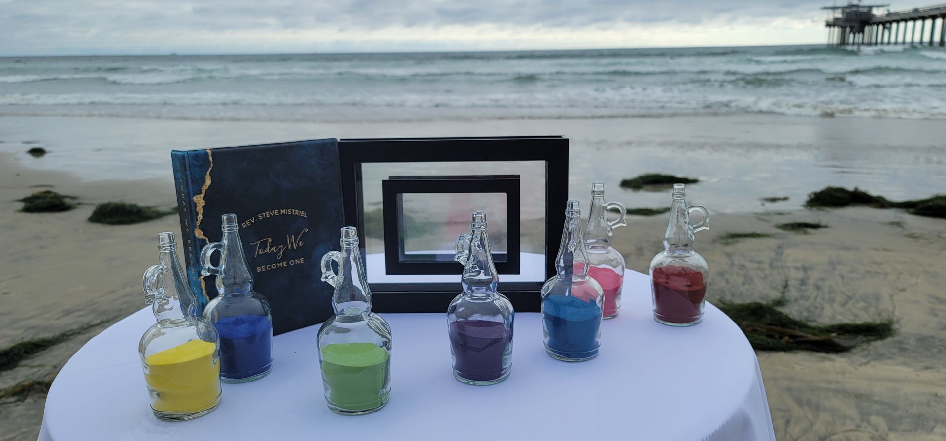 Family Sand Blending Unity Ceremony at the Beach