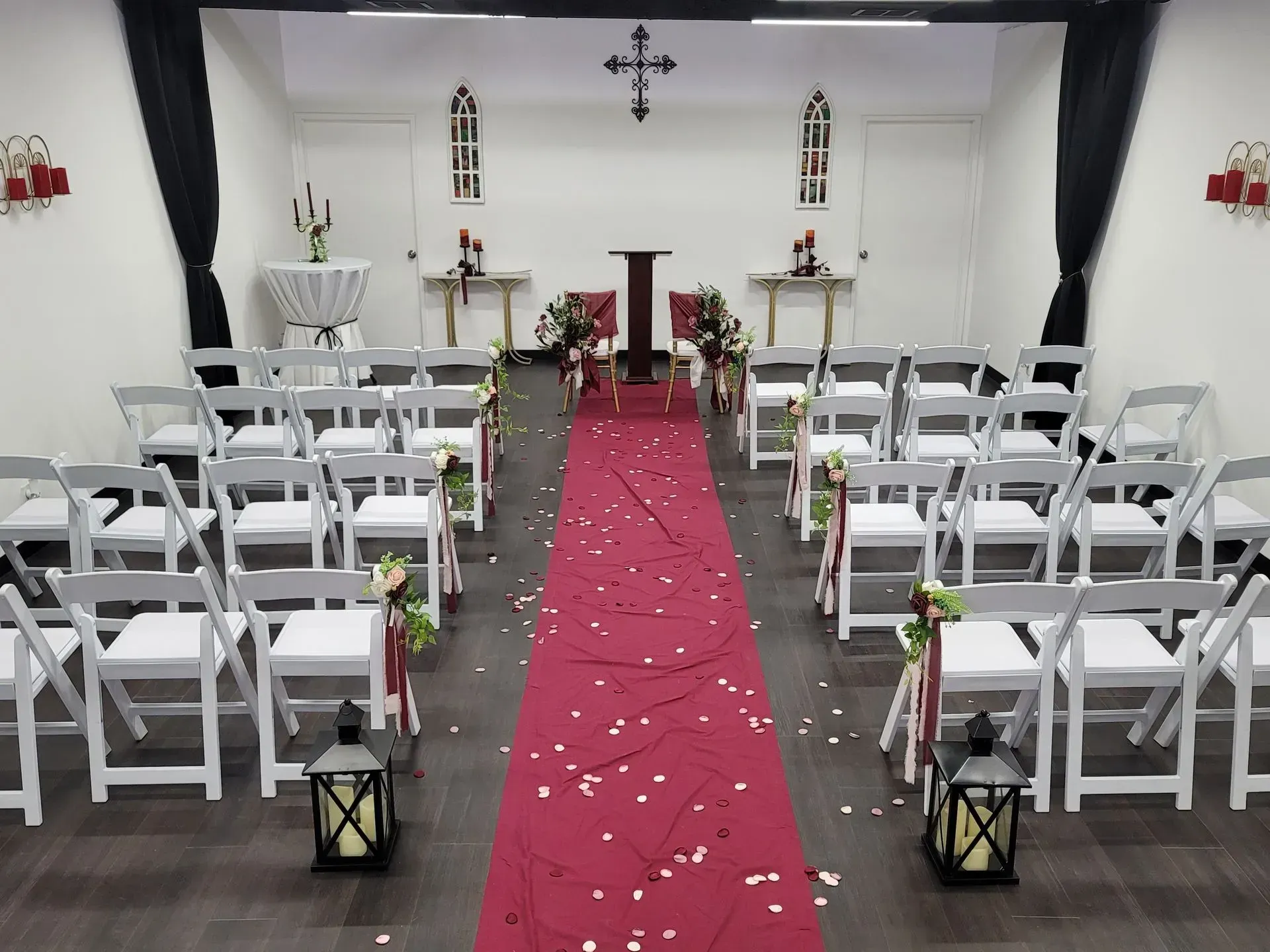 Palm Desert Wedding and Event Chapel decorated for a wedding