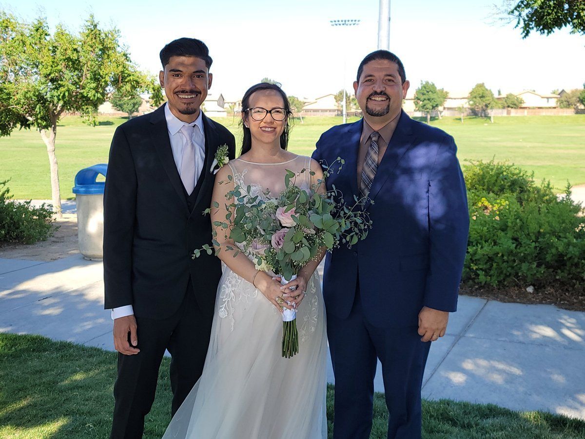 Park Photo Shoot after Backyard wedding with Rev. Steve and this newly joined couple.
