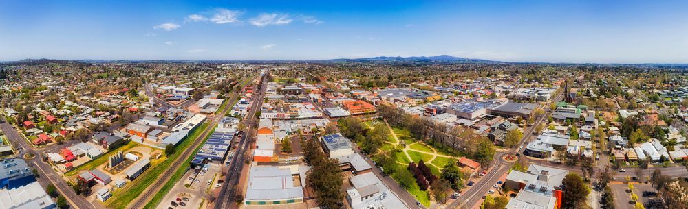 An Aerial View of a City With Lots of Buildings and Trees — Steel Frame Company In Orange, NSW