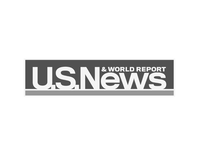 U.S. News & World Report logo in gray and white.