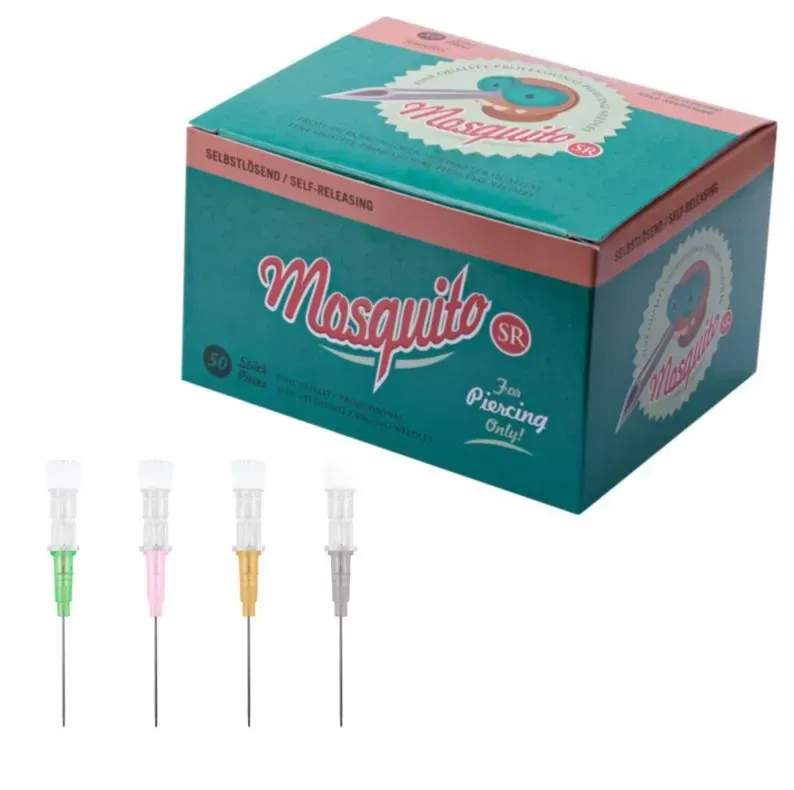 Mosquito SR packaging box with four small colored mosquito repellents displayed beside it