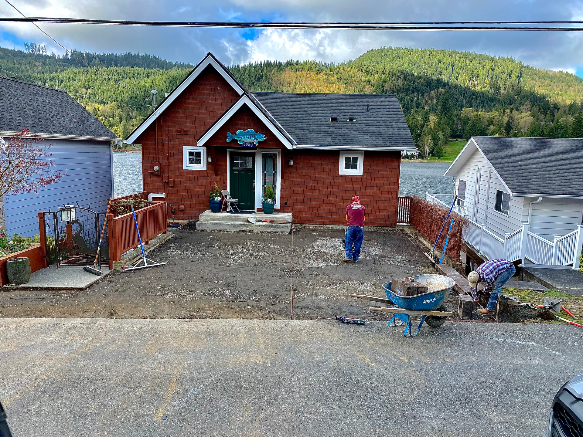 ground prepped to install pavers
