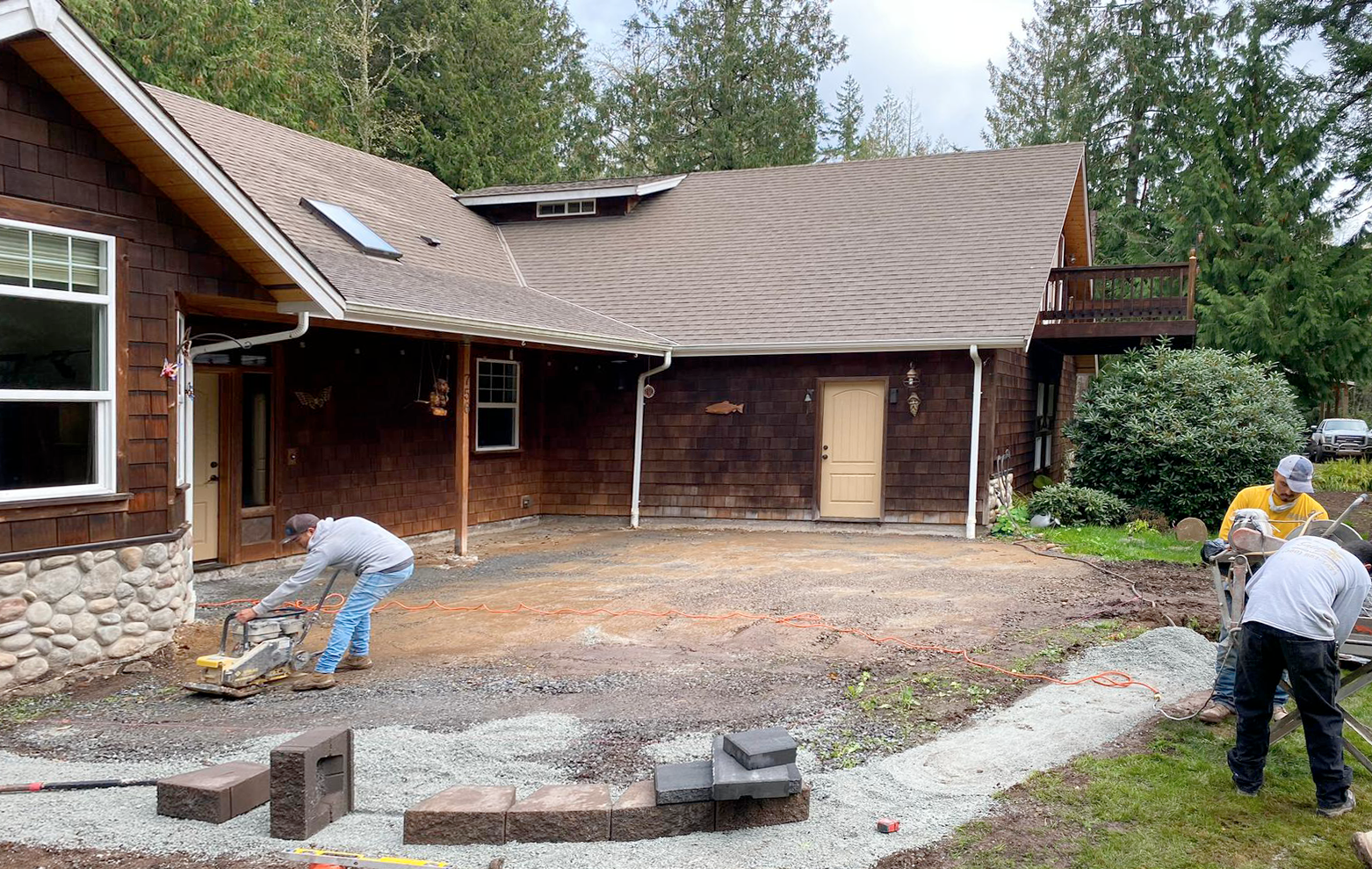 ground prepped to install pavers