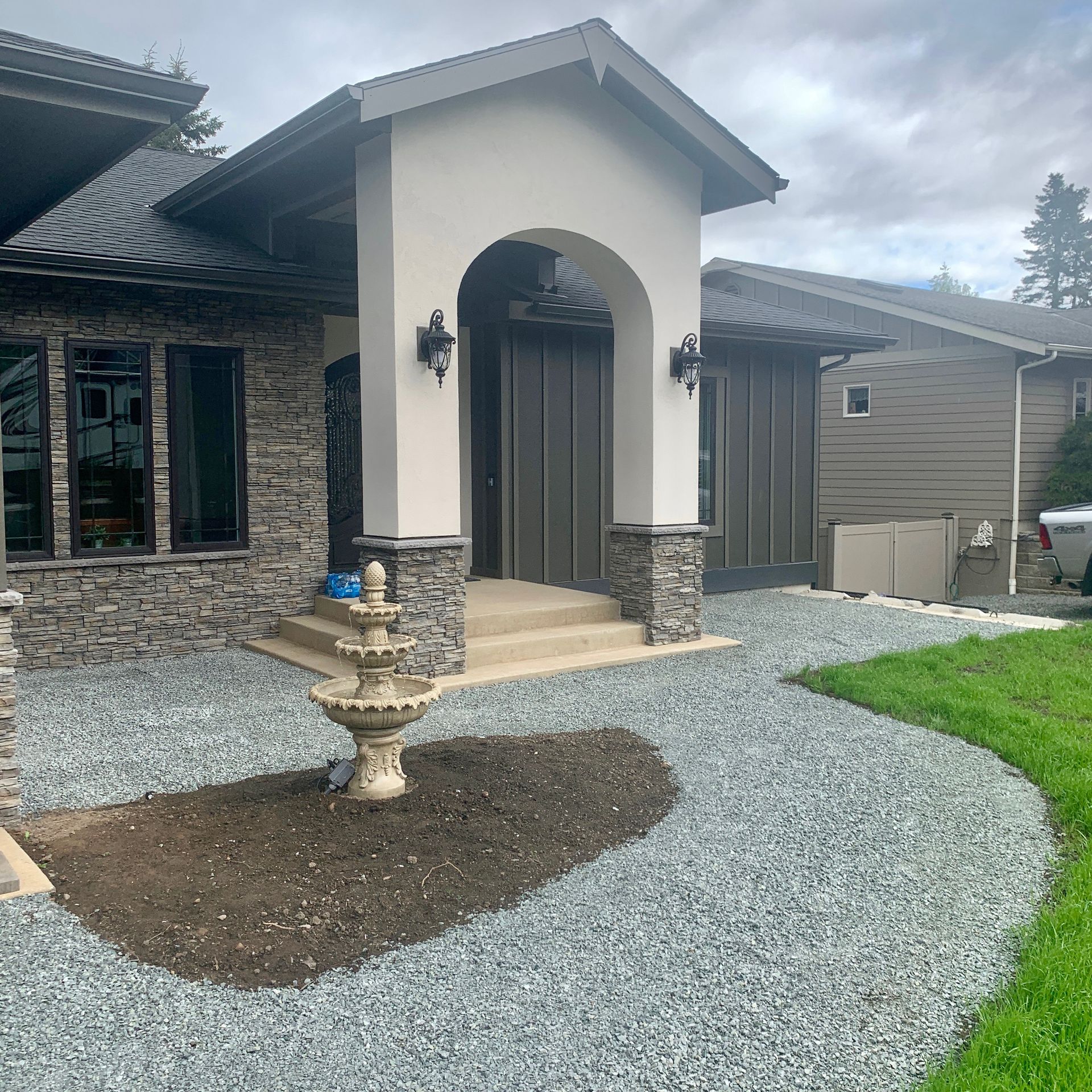 ground prepped to install pavers