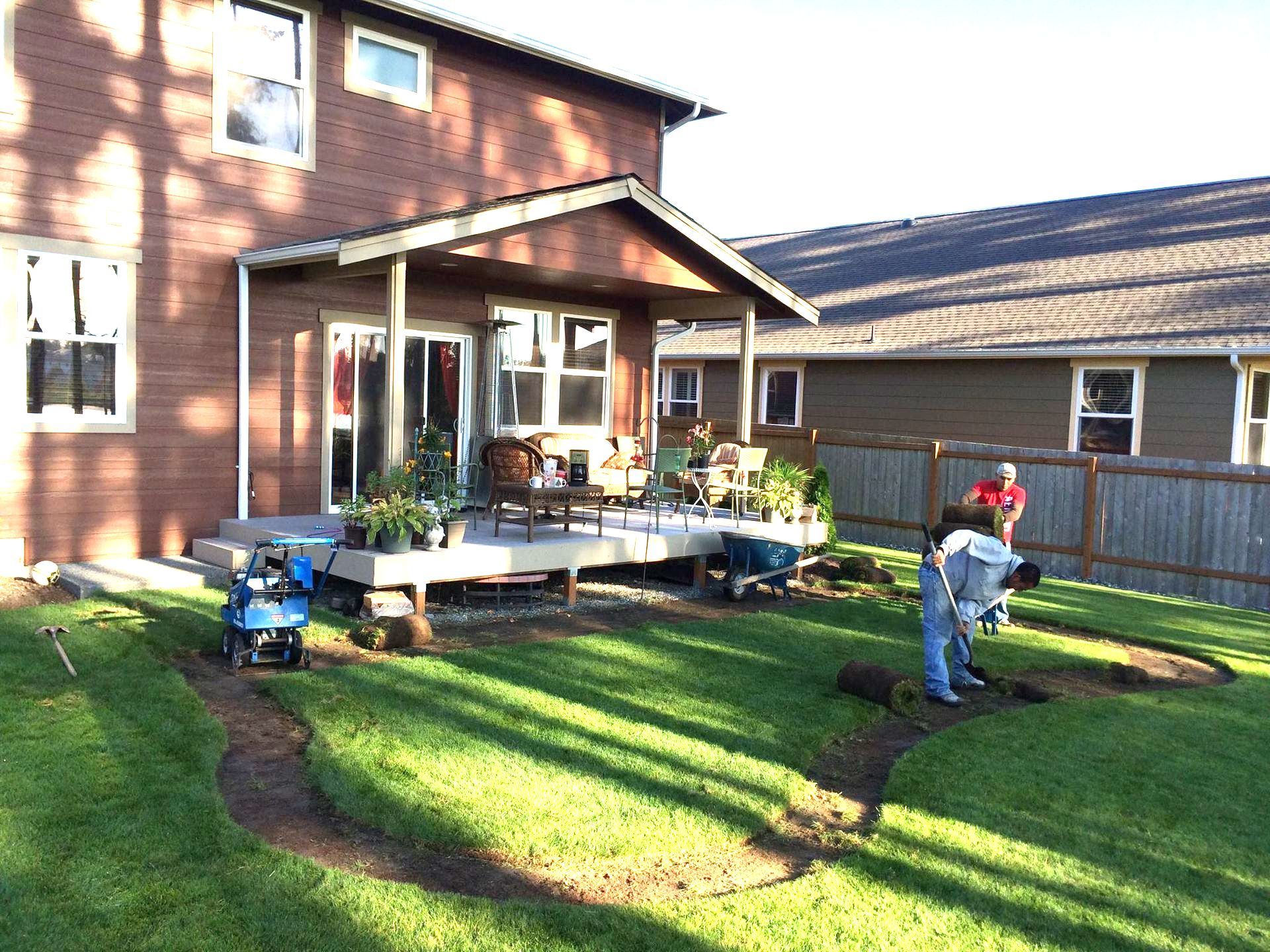ground prepped to install pavers
