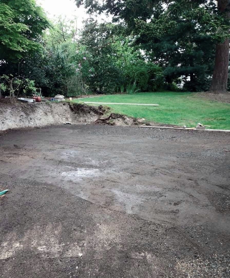 ground prepped to install pavers