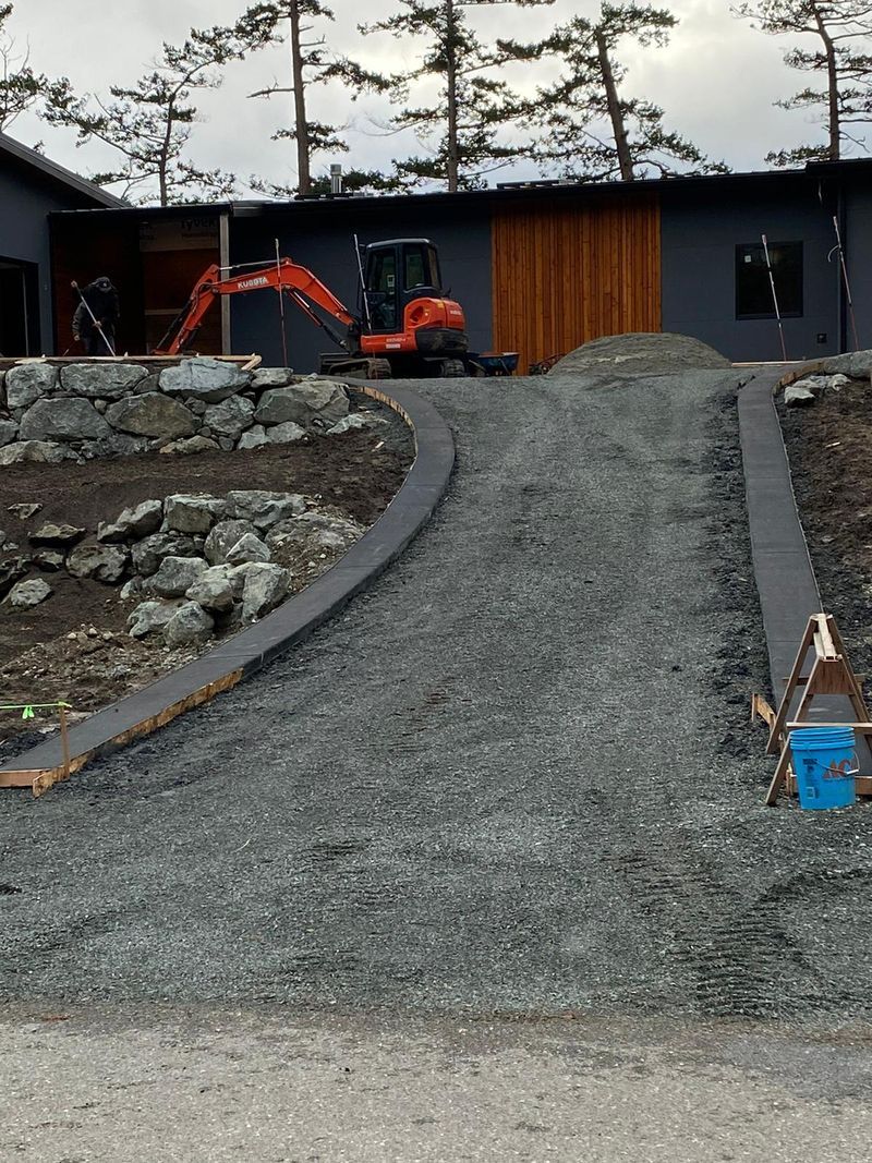 ground prepped to install driveway pavers