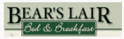 A logo for bear 's lair bed and breakfast